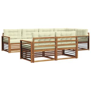 vidaXL Udend&oslash;rs sofagruppe med pude 7 pcs Naturlig og Fl&oslash;de