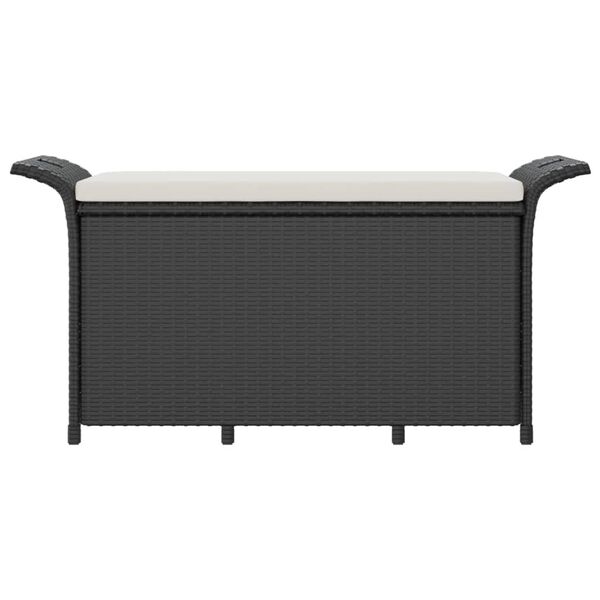 vidaXL haveb&aelig;nk med hynde 116x46x57 cm polyrattan sort