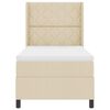 vidaXL Box spring seng med madras Creme 90 x 200 cm Stof