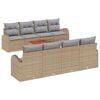 vidaXL Havesofa Sæt med pude 9 pcs Beige polyrattan