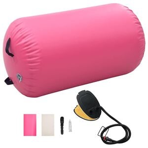 vidaXL oppustelig gymnastikrulle med pumpe 100x60 cm PVC lyser&oslash;d