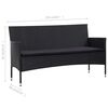 vidaXL havelounges&aelig;t 4 dele med hynder polyrattan sort