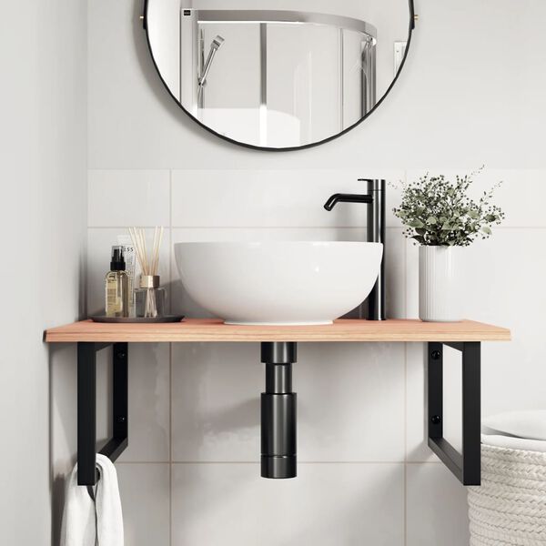 vidaXL badev&aelig;relseshylde st&aring;l og massivt egetr&aelig;