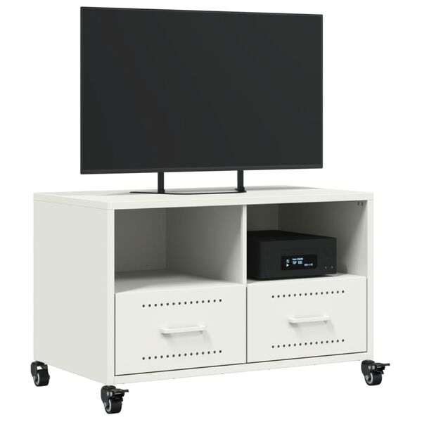 vidaXL tv-bord 68x39x43,5 cm st&aring;l hvid