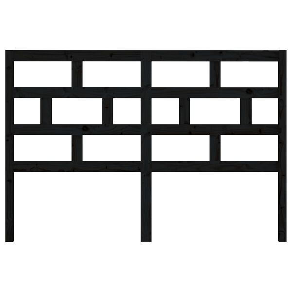 vidaXL sengegærde 146x4x100 cm massivt fyrretræ sort