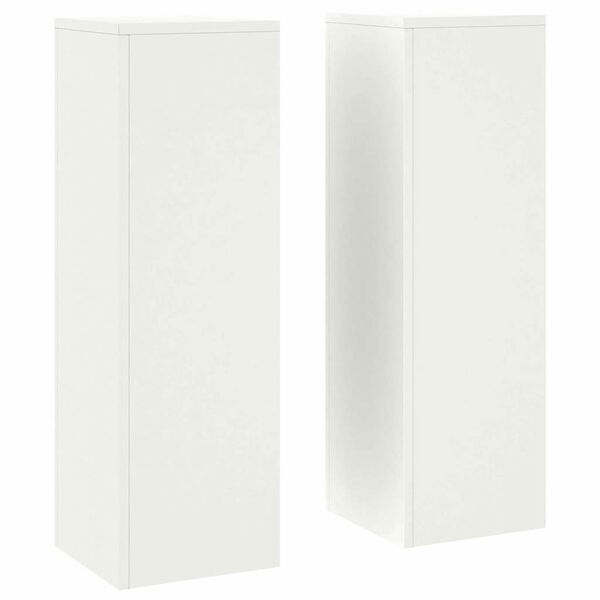 vidaXL Planteholder 2 pcs Hvid 24 x 24 x 75 cm St&aring;l