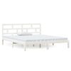 vidaXL sengeramme 135x190 cm dobbelt massivt tr&aelig; hvid