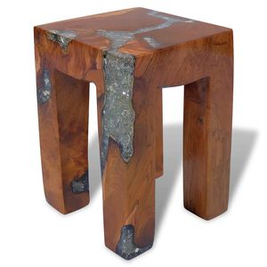 vidaXL taburet massivt teaktr&aelig; og resin