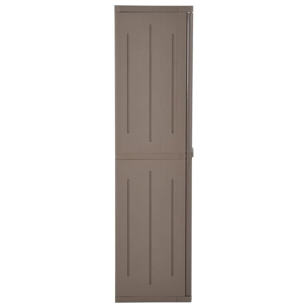 vidaXL opbevaringsskab til haven 65x45x172 cm PP trælook brun