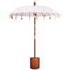vidaXL Balinesisk parasol med fod Rund 190 x 190 x 295 cm