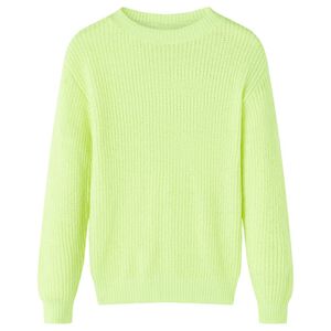Sweater til b&oslash;rn str. 116 strikket neongul