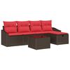 vidaXL Sofa S&aelig;t med pude med opbevaring Brun polyrattan