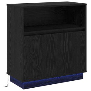 vidaXL LED Sideboard Sort eg 71 x 34,5 x 75 cm Konstrueret tr&aelig;