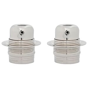 vidaXL lampeholdere 2 stk forniklet satin E27
