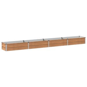 vidaXL H&aelig;vet Havebed Tr&aelig;brun 320 x 40 x 24 cm Galvaniseret st&aring;l