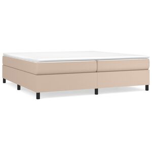 vidaXL kontinentalseng 200x200 cm kunstl&aelig;der cappuccinofarvet