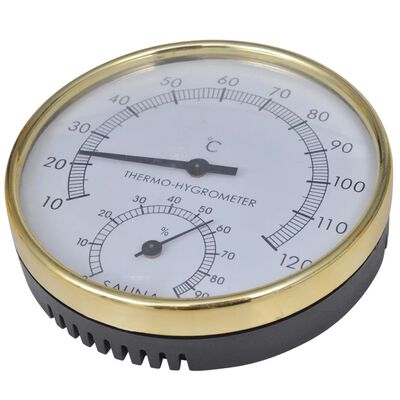 vidaXL saunatilbehør 5 dele spand ske timeglas termohygrometer