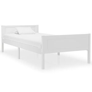 vidaXL sengestel 100x200 cm massivt fyrretr&aelig; hvid