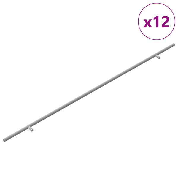 vidaXL Skab H&aring;ndtag 12 pcs S&oslash;lv 900 mm Rustfrit st&aring;l