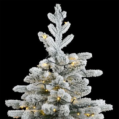 vidaXL kunstigt juletræ med 300 LED'er og sne 210 cm hængslet