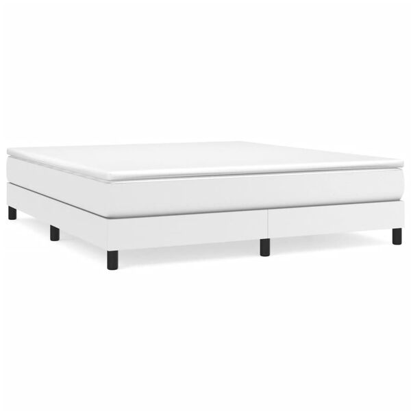 vidaXL Boxspring sengeramme 160x200 cm kunstlæder hvid