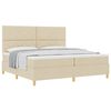 vidaXL Box spring seng med hovedg&aelig;rde Creme 200 x 200 cm Stof