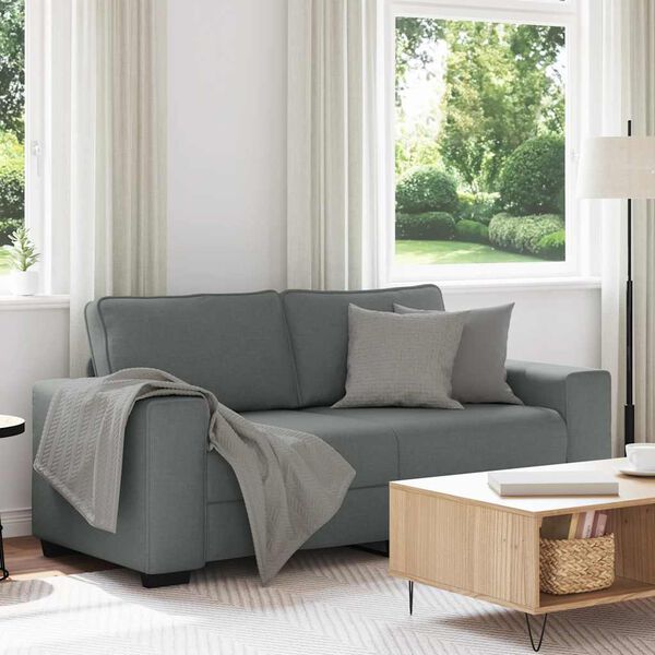vidaXL 2-personers sofa 180x77x82 cm stof m&oslash;rkegr&aring;