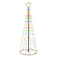 vidaXL kegleformet juletræ 108 LED'er 70x180 cm flerfarvet