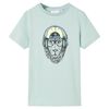 T-shirt til b&oslash;rn str. 104 striber lys mintgr&oslash;n