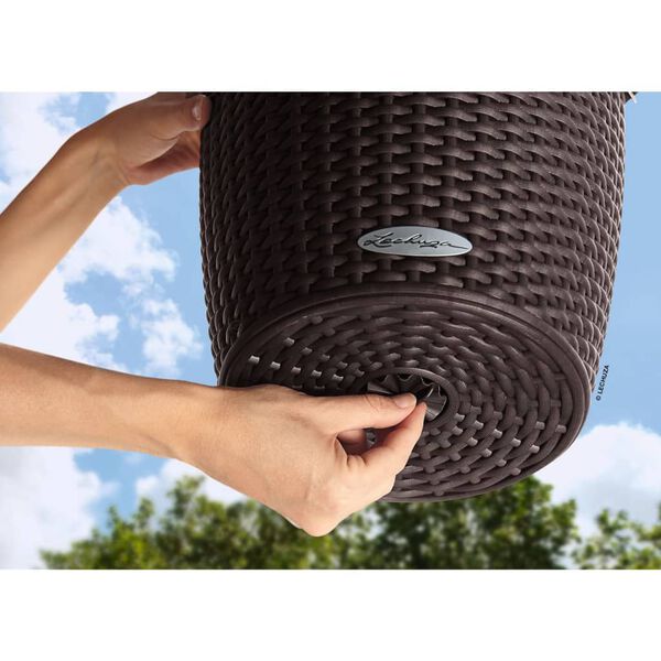 LECHUZA hængende plantekrukke NIDO Cottage 28 ALL-IN-ONE mokkafarvet