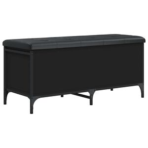 vidaXL opbevaringsb&aelig;nk 102x42x45 cm konstrueret tr&aelig; sort