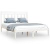 vidaXL sengeramme 160x200 cm massivt tr&aelig; hvid