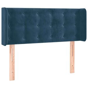 vidaXL sengegavl med kanter 83x16x78/88 cm fl&oslash;jl m&oslash;rkebl&aring;