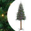 vidaXL Slankt Juletr&aelig; Gr&oslash;n 210 cm PVC og Massiv Fyrretr&aelig;