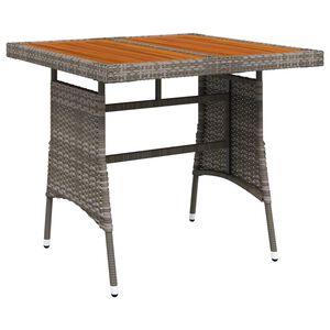 vidaXL havebord 70x70x72 cm polyrattan og massivt akacietr&aelig; gr&aring;