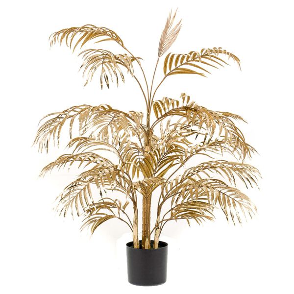 Emerald kunstig areca-palme 105 cm guldfarvet