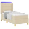 vidaXL Box spring seng med madras med LED Creme 80 x 200 cm Stof