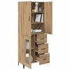 vidaXL Highboard Artisan Egetr&aelig; 69,5 x 34 x 180 cm Konstrueret tr&aelig;