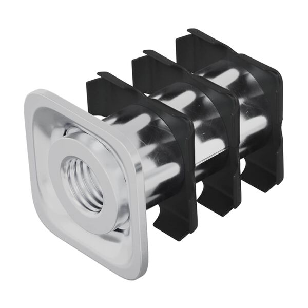 vidaXL Gevindet tubeindsats 12 pcs Sort og S&oslash;lv 15,8 x 15,8 x 22,5 mm