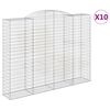 vidaXL buede gabionkurve 10 stk. 300x50x220/240 cm galvaniseret jern