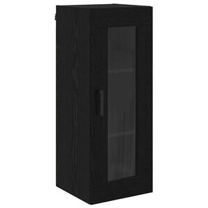 vidaXL V&aelig;gskab Sort eg 34,5 x 34 x 90 cm Ingeni&oslash;rtr&aelig; og glas