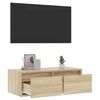 vidaXL tv-bord med LED-lys 75x35,5x25 cm sonoma-eg