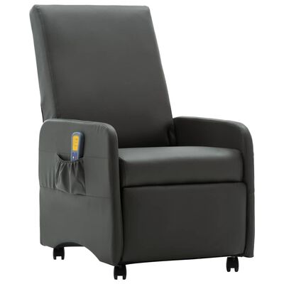 vidaXL elektrisk massagelænestol kunstlæder grå