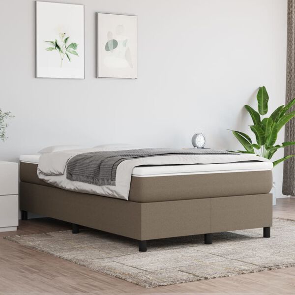 vidaXL Boxspring sengeramme Taupe 120x200 cm Stof