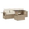 vidaXL sofas&aelig;t til haven 5 dele med hynder polyrattan beige