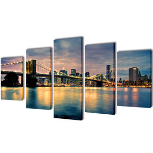 vidaXL L&aelig;rredsbillede 200x100 cm Brooklyn Bridge
