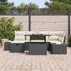 vidaXL Havesofa S&aelig;t 7 pcs Sort polyrattan