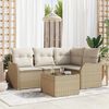 vidaXL Havesofa S&aelig;t 5 pcs Beige polyrattan