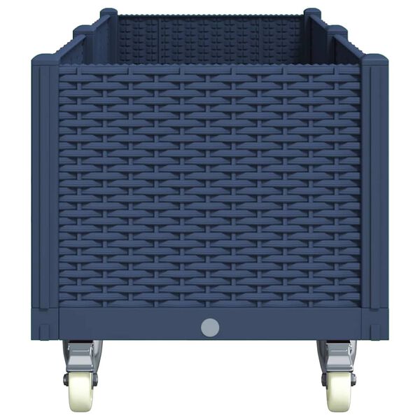 vidaXL plantekasse med hjul 160x50x54 cm PP bl&aring;gr&aring;