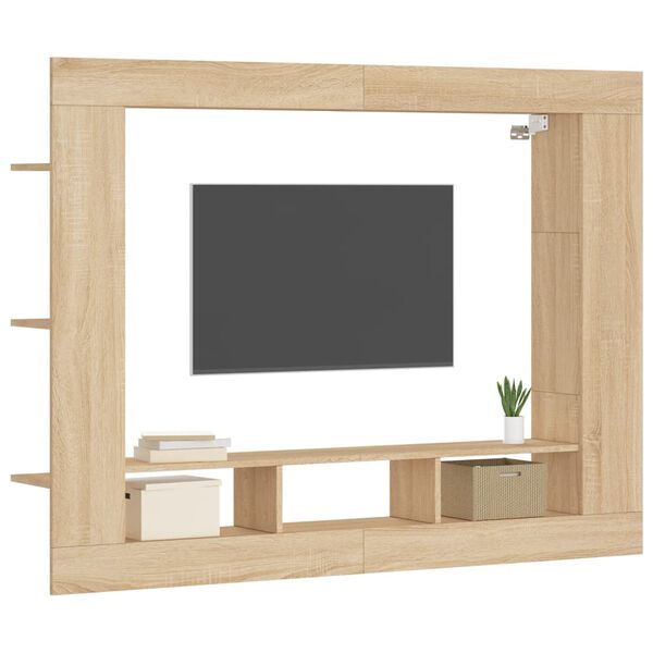 vidaXL tv-m&oslash;bel 152x22x113 cm konstrueret tr&aelig; sonoma-eg